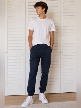 Guess Pre Loved Navy Cargo Jogger Pants for Teenager